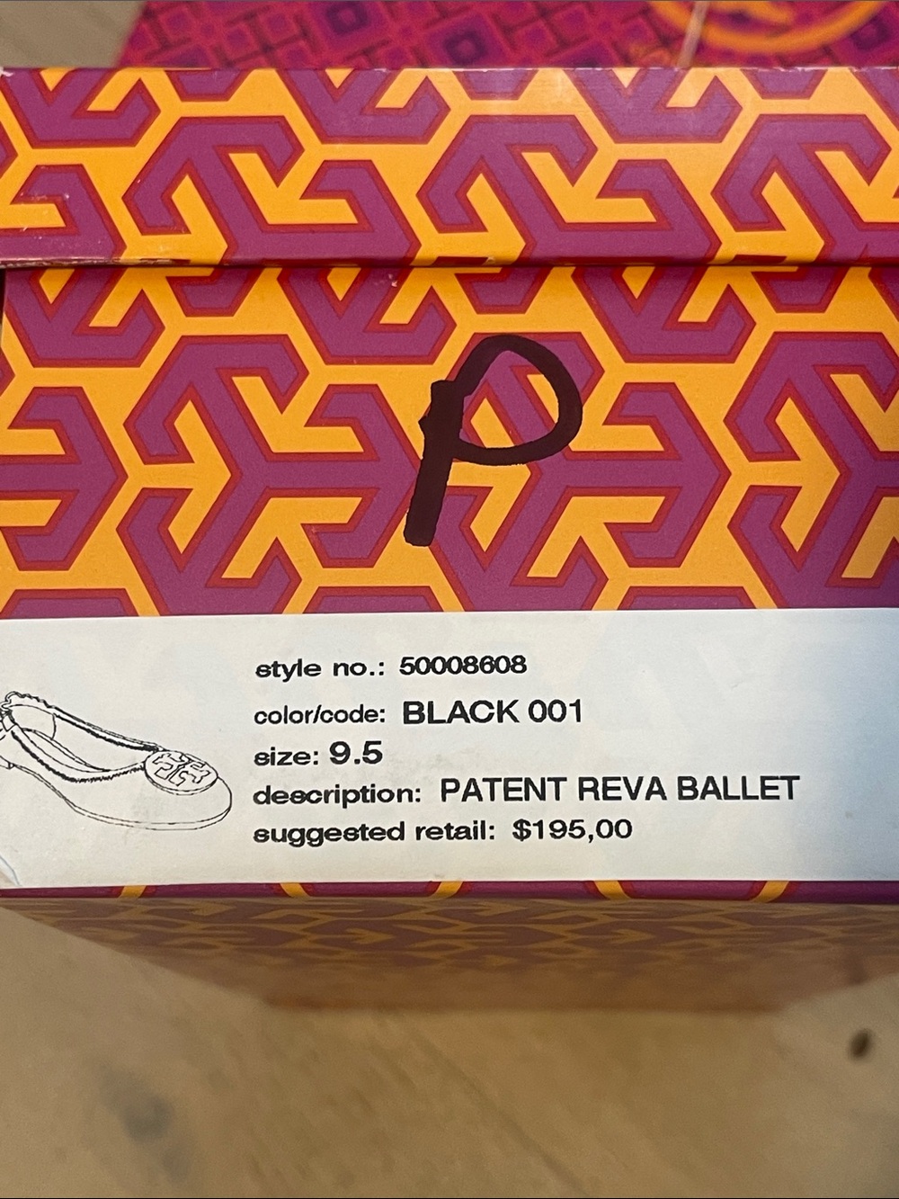Tory Burch Black Patent Leather Logo Ballet Flats. #5 - Picture 3 of 3